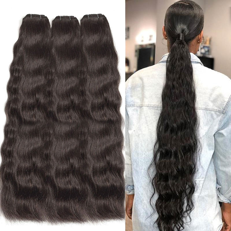 Double Drawn Raw Virgin Human Hair Bundles | Natural Indian Indian