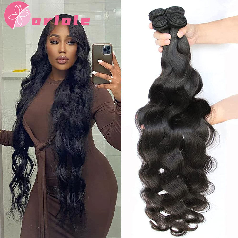 Brazilian Body Wave Human Hair Bundles Natural Hair Weave 3/4 Bundles