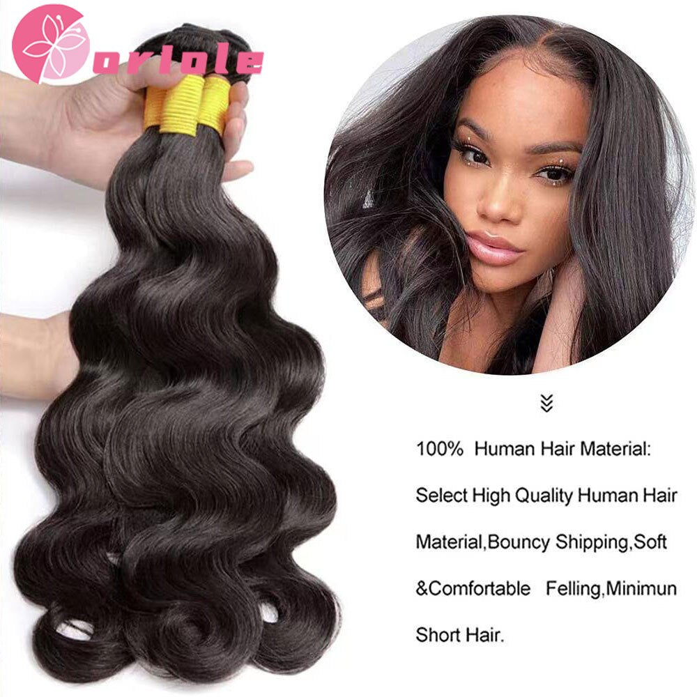 Brazilian Body Wave Human Hair Bundles Natural Hair Weave 3/4 Bundles