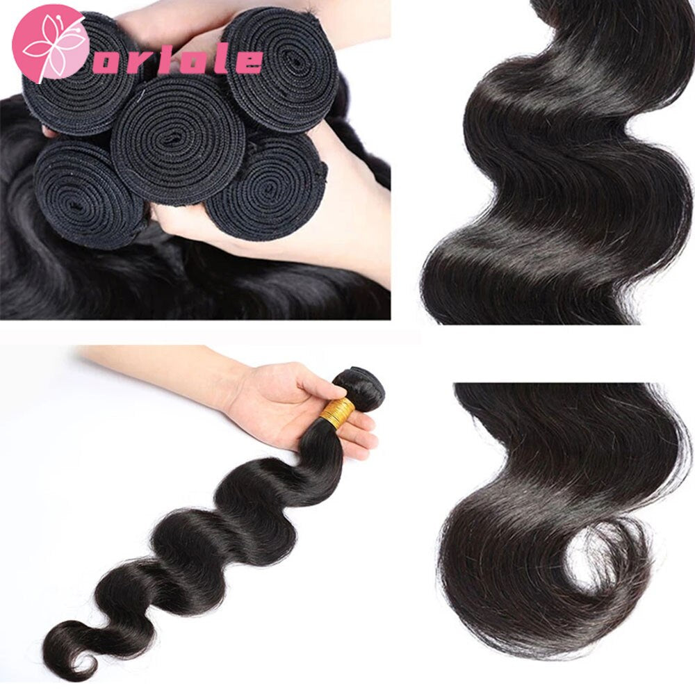 Brazilian Body Wave Human Hair Bundles Natural Hair Weave 3/4 Bundles