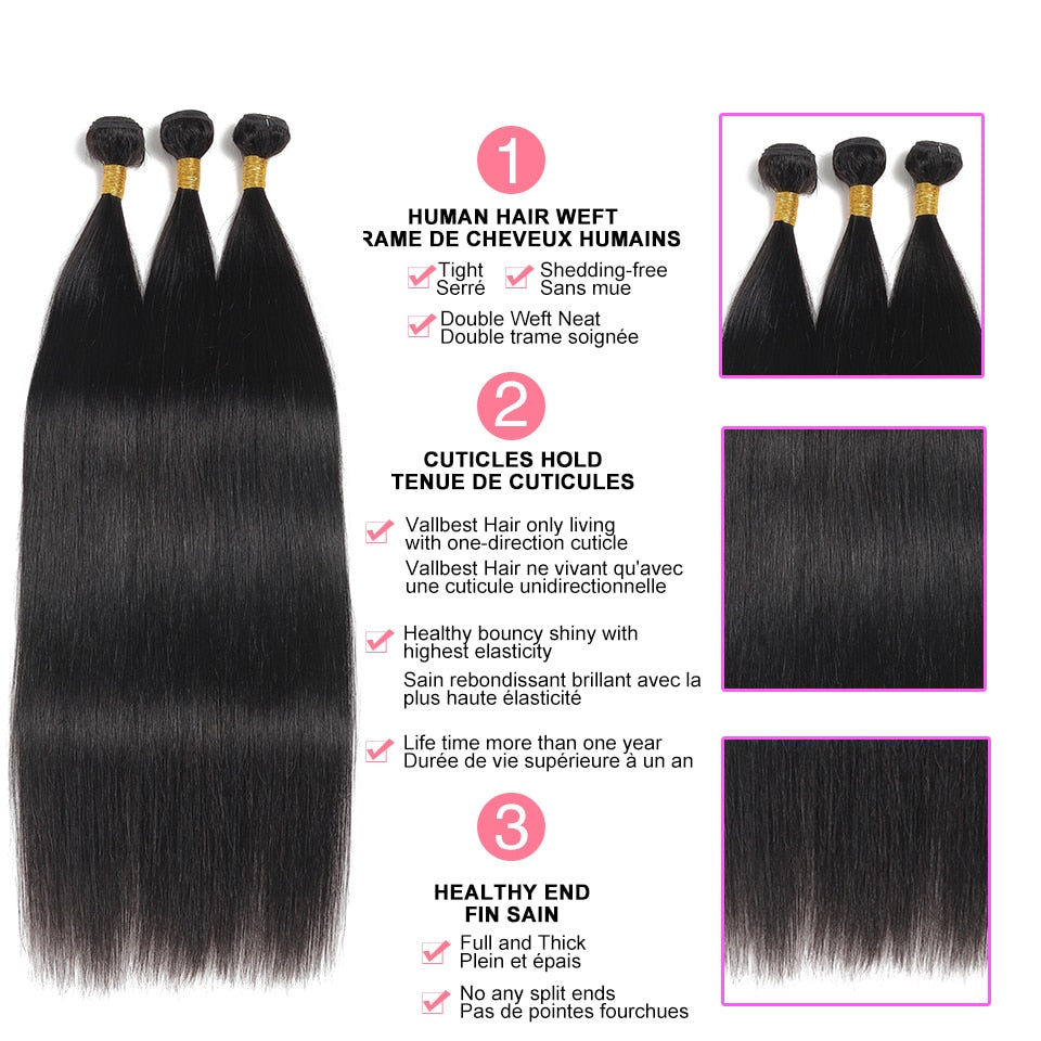 Peruvian Straight Hair Bundles Only Natural Straight Human Hair